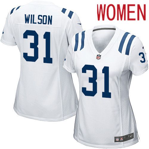 Women Indianapolis Colts #31 Quincy Wilson Nike White Game NFL Jersey->women nfl jersey->Women Jersey